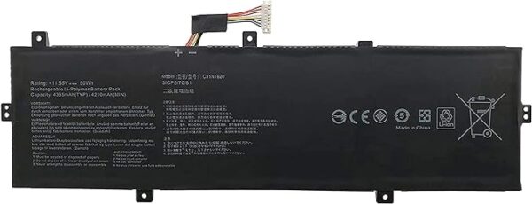 C31N1620 Laptop Battery for Asus Zenbook UX430U UX430UA UX430UN UX430UQ UX430UQ-GV015T U4100U U4100UQ PRO PU404 PU404UF Series 31CP5/70/81 0B 20000-023700000 11.55V 50Wh